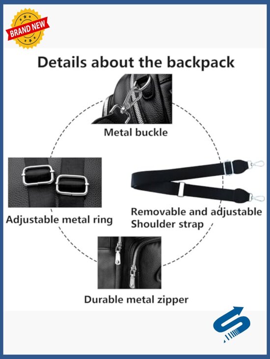Mini Backpack Purse for Women PU Leather Convertible Travel Shoulder Bag Handbag main image 5